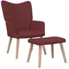 vidaXL Chaise de relaxation avec tabouret Rouge bordeaux Tissu