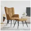 vidaXL Chaise de relaxation avec repose-pied Marron Velours