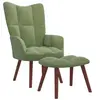 vidaXL Chaise de relaxation avec repose-pied Vert clair Velours