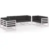 vidaXL Salon de jardin 7 pcs avec coussins Bois de pin massif