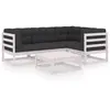 vidaXL Salon de jardin 5 pcs avec coussins Bois de pin massif