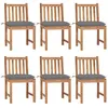 vidaXL Chaises de jardin 8 pcs avec coussins Bois de teck massif
