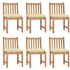 vidaXL Chaises de jardin 8 pcs avec coussins Bois de teck massif