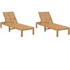 vidaXL Chaises longues lot de 2 Bois de teck solide