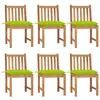 vidaXL Chaises de jardin 6 pcs avec coussins Bois de teck massif