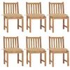 vidaXL Chaises de jardin 6 pcs avec coussins Bois de teck massif