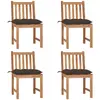 vidaXL Chaises de jardin 6 pcs avec coussins Bois de teck massif