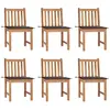 vidaXL Chaises de jardin 6 pcs avec coussins Bois de teck massif