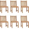 vidaXL Chaises de jardin 6 pcs avec coussins Bois de teck massif