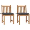 vidaXL Chaises de jardin lot de 6 avec coussins Bois de teck massif