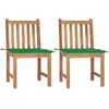 vidaXL Chaises de jardin 4 pcs avec coussins Bois de teck massif