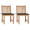 vidaXL Chaises de jardin 4 pcs avec coussins Bois de teck massif
