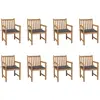 vidaXL Chaises de jardin 8 pcs avec coussins anthracite Bois de teck