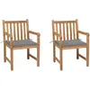 vidaXL Chaises de jardin 8 pcs avec coussins gris Bois de teck massif