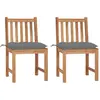 vidaXL Chaises de jardin 4 pcs avec coussins Bois de teck massif