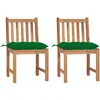 vidaXL Chaises de jardin 4 pcs avec coussins Bois de teck massif