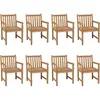 vidaXL Chaises de jardin 8 pcs avec coussins vert Bois de teck solide