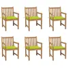 vidaXL Chaises de jardin 6 pcs avec coussins vert vif Bois de teck