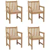 vidaXL Chaises de jardin 6 pcs avec coussins beige Bois de teck massif