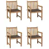 vidaXL Chaises de jardin 6 pcs avec coussins taupe Bois de teck massif