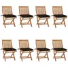 vidaXL Chaises pliables de jardin avec coussins 8 pcs Teck solide