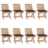 vidaXL Chaises pliables de jardin avec coussins 8 pcs Teck solide