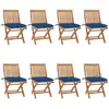 vidaXL Chaises pliables de jardin avec coussins 8 pcs Teck solide
