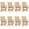 VIDAXL Yueyinnkeji Chaises De Jardin 8 Pcs Bois De Teck Massif Type