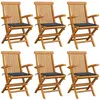 vidaXL Chaises de jardin avec coussins anthracite 8 pcs Teck massif