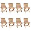 vidaXL Chaises pliables de jardin avec coussins 8 pcs Teck solide