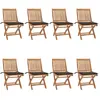 vidaXL Chaises pliables de jardin avec coussins 8 pcs Teck solide