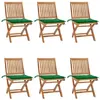 vidaXL Chaises pliables de jardin avec coussins 6 pcs Bois de teck