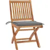 vidaXL Chaises pliables de jardin avec coussins 4 pcs Teck solide