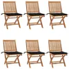 vidaXL Chaises pliables de jardin avec coussins 6 pcs Bois de teck