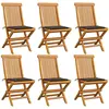 vidaXL Chaises de jardin avec coussins taupe 8 pcs Bois de teck massif