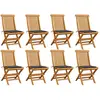 vidaXL Chaises de jardin avec coussins anthracite 8 pcs Teck massif