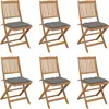 vidaXL Chaises pliables de jardin 6 pcs avec coussins Bois d'acacia