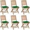vidaXL Chaises pliables de jardin 6 pcs avec coussins Bois d'acacia
