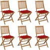 vidaXL Chaises pliables de jardin 6 pcs avec coussins Bois d'acacia
