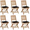 vidaXL Chaises pliables de jardin 6 pcs avec coussins Bois d'acacia