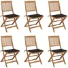 vidaXL Chaises pliables de jardin 6 pcs avec coussins Bois d'acacia