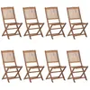 vidaXL Chaises pliables d'extérieur 8 pcs Bois d'acacia solide