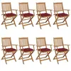 vidaXL Chaises pliables de jardin 8 pcs avec coussins Bois d'acacia