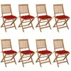 vidaXL Chaises pliables de jardin 8 pcs avec coussins Bois d'acacia