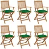 vidaXL Chaises pliables de jardin 6 pcs avec coussins Bois d'acacia