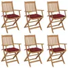 vidaXL Chaises pliables de jardin 6 pcs avec coussins Bois d'acacia