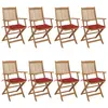 vidaXL Chaises pliables de jardin 8 pcs avec coussins Bois d'acacia