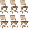 vidaXL Chaises pliables de jardin 8 pcs avec coussins Bois d'acacia
