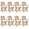 vidaXL Chaises pliables de jardin 8 pcs avec coussins Bois d'acacia
