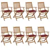 vidaXL Chaises pliables de jardin 8 pcs avec coussins Bois d'acacia